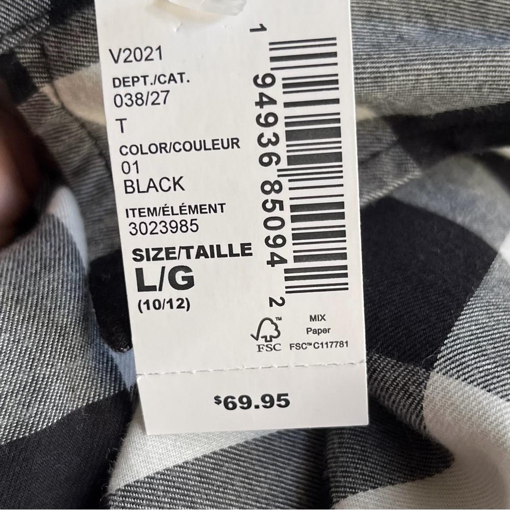 •PLACE• NWT Buffalo Plaid Shirt Dress - Size Large - Picture 5 of 7